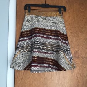 Anthropologie paper crown patterned skirt